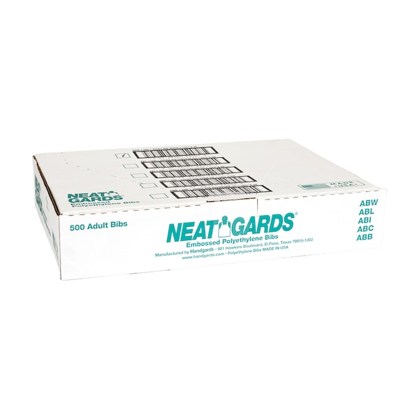 Neatgards Neatgards Low Density Poly Embossed 15.5"x20" Adult White Bib, PK500 - 303578501