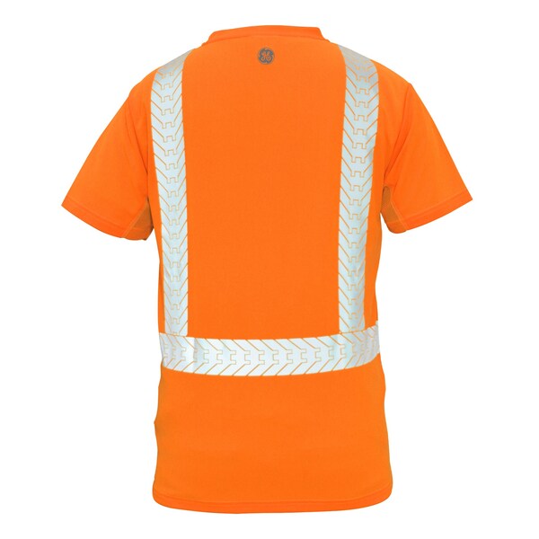 Ge Orange Hi-Vis/Black Short Sleeve Shirt W/Reflective Trims L - GS116OL