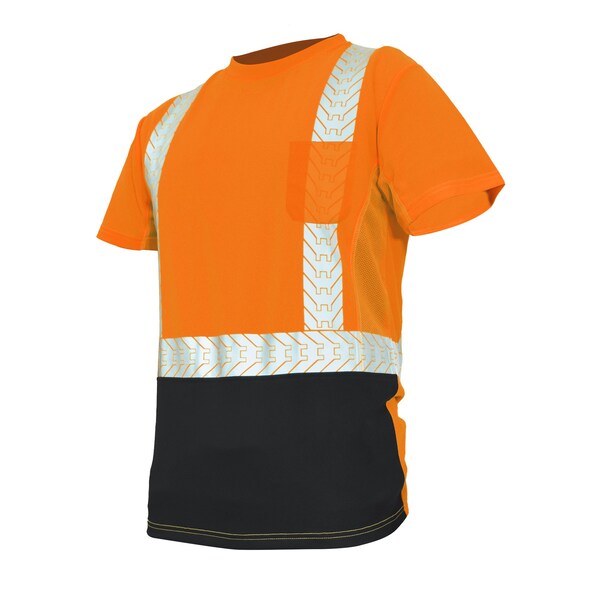 Ge Orange Hi-Vis/Black Short Sleeve Shirt W/Reflective Trims L - GS116OL