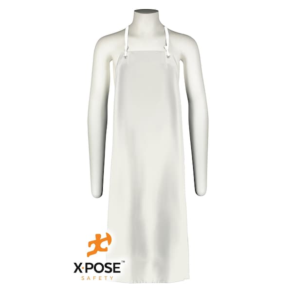 Xpose Safety White Heavy Duty 8 Mil White Vinyl Aprons, Size 35 in  X 45 in , 2PK - AV100-2