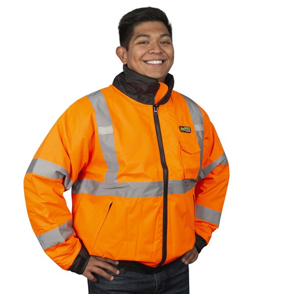 Cordova Hi-Vis Bomber Jacket, 300 Denier Polyester, Class 3 Type R, L - J220-L