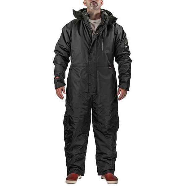 Tingley Cold Gear Coverall, Nylon, 240 g/sq m Fabric Weight, Not Applicable Inseam, Black, M - C28343.MD