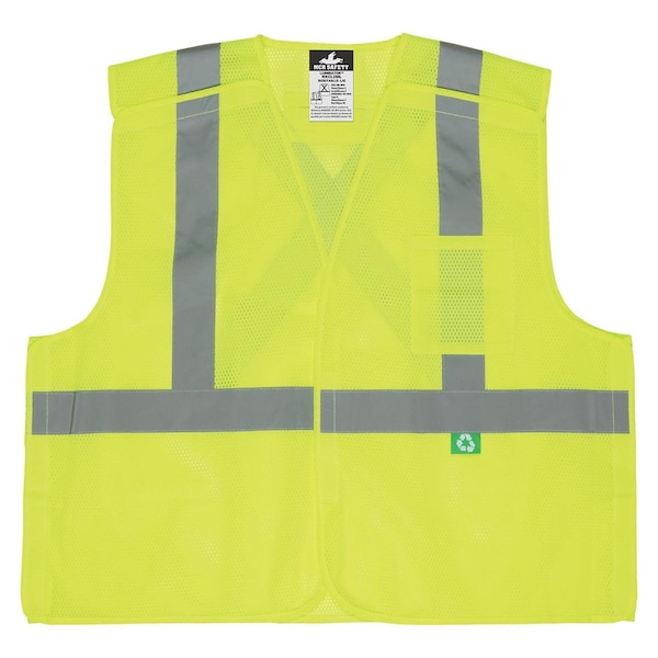 Mcr Safety Breakaway Hi Vis Vest XL Class Class II X reflective pattern Back, , Hook and Loop 1 Pockets - RXCL2ML-XL