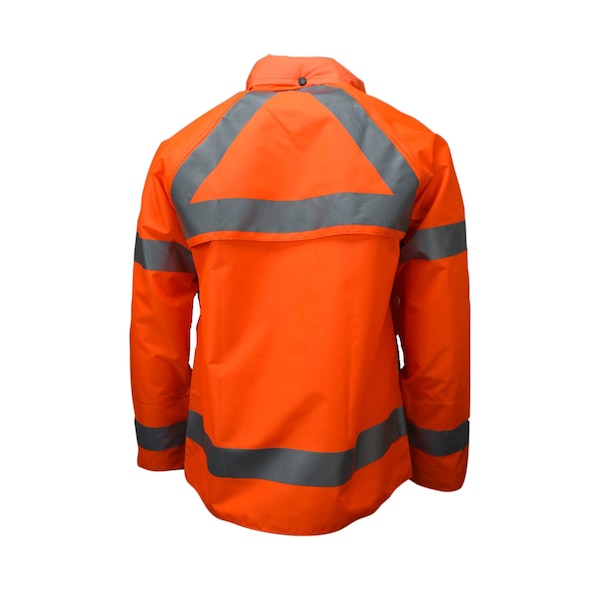 Neese Hi-Vis Jacket, Polyurethane on Nylon, Class Class 3 Fluorescent Orange, 3XL - 29092-00-2-FOR-3X