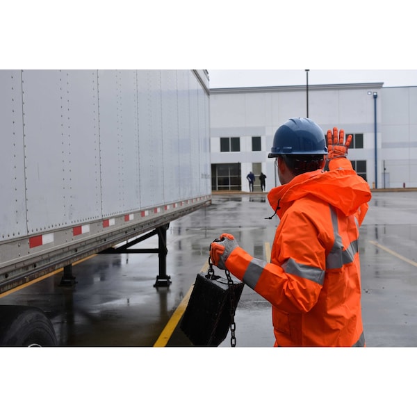 Neese Hi-Vis Jacket, Polyurethane on Nylon, Class Class 3 Fluorescent Orange, 3XL - 29092-00-2-FOR-3X