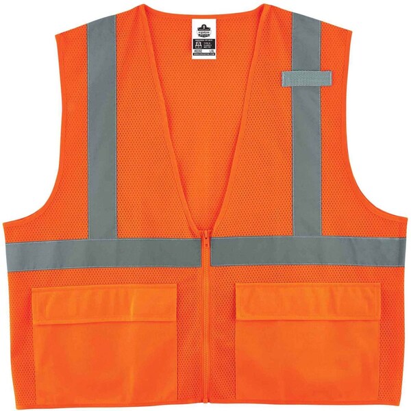 Ergodyne Vest, 8220Z, 4X/5X, Orange - 8220Z