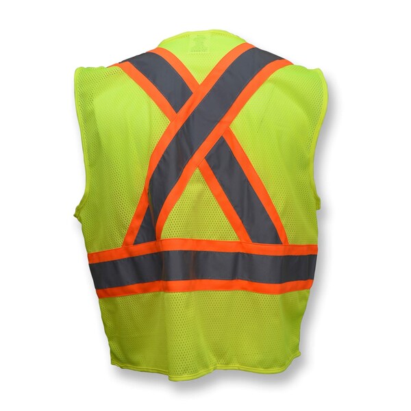 Radians Two-Tone Safety Vest Xl Class 2 X Back, , Zipper Closure 2 Pockets - SV22X-2ZGM-XL