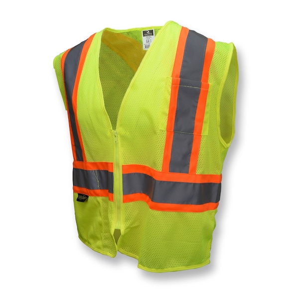 Radians Two-Tone Safety Vest Xl Class 2 X Back, , Zipper Closure 2 Pockets - SV22X-2ZGM-XL