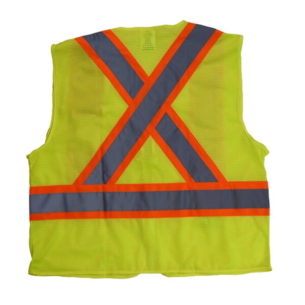 Radians Two-Tone Safety Vest Xl Class 2 X Back, , Zipper Closure 2 Pockets - SV22X-2ZGM-XL