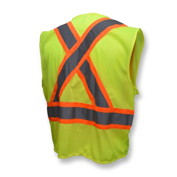 Radians Two-Tone Safety Vest Xl Class 2 X Back, , Zipper Closure 2 Pockets - SV22X-2ZGM-XL
