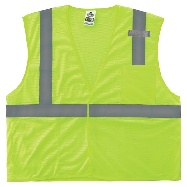 Ergodyne Hi-Vis Safety Vest XL Class 2 , Hook & Loop 1 Mic Tab - 8210HL-S