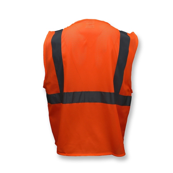 Radians Hi-Vis Economy Safety Vest 2XL Class 2 U-Block Back, , Zipper Closure 2 Pockets - SV2ZOM2X