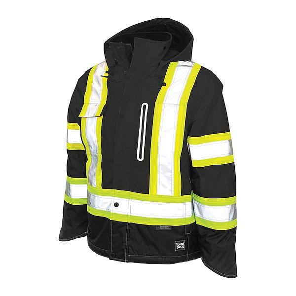 Tough Duck Hi-Vis Parka, Black, 2XL Size - S24511