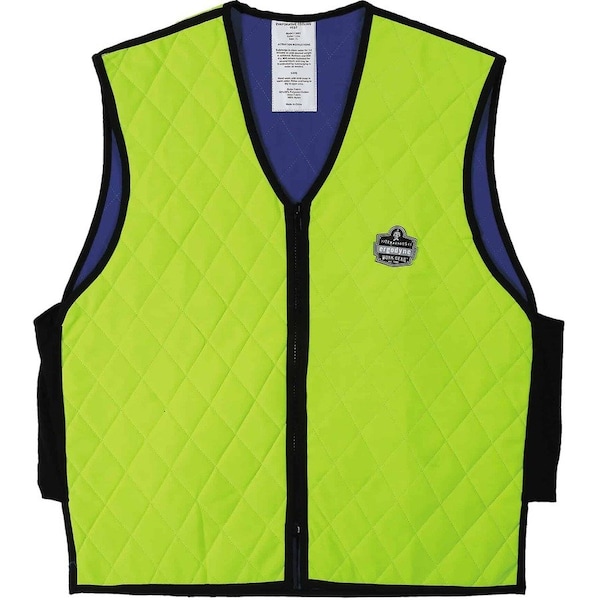 Ergodyne Evaporative Cooling Vest, Embedded Polymers, Zipper Closure, Lime, XL - EGO12535
