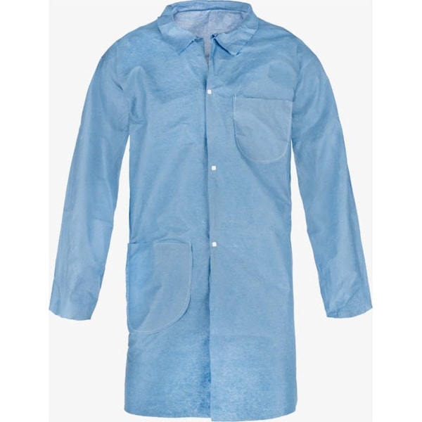 Lakeland Lab Coat, SnapFrt, W/2 Pkt, Size XL 30, PK30, Pyrolon Plus 2, Snaps Closure, XL, 30 PK - 07101-XLB
