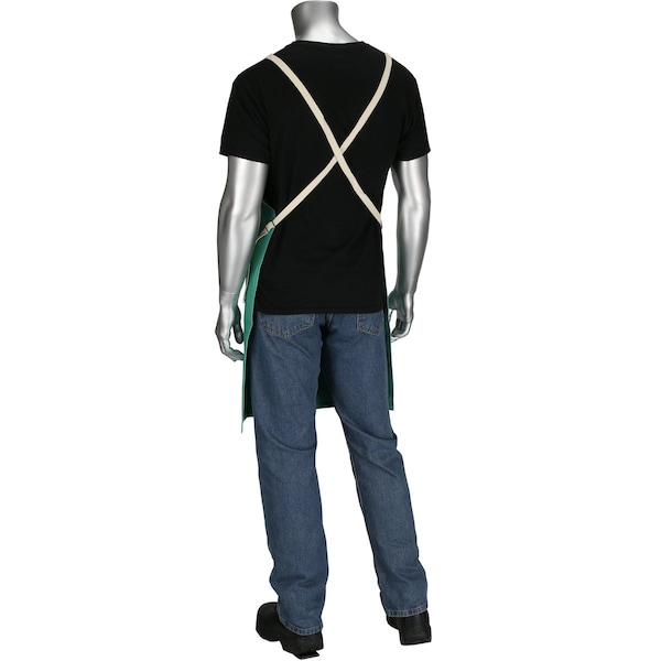 West Chester Protective Gear FR Welding Apron, Cotton, 36", Green Sateen - 7080/36
