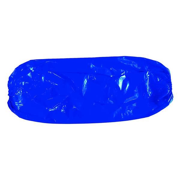 Condor Disposable Sleeve, Chemical Resistant, Polyethylene, Welded Seam, 18 in Length, Blue, 100 Pack - 32TL74