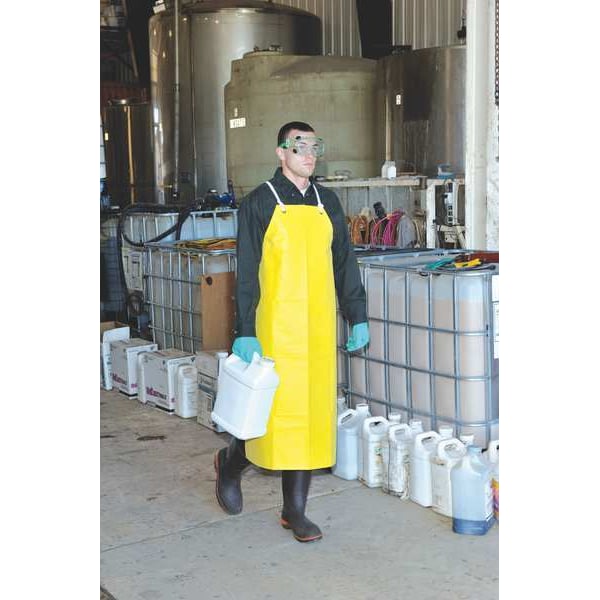 Ansell Bib Apron, Yellow, 45 In. L - 56-400