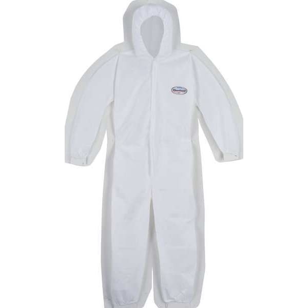 Kleenguard Disposable Coveralls, Hooded, 2XL, SMMMS, Zipper, Elastic Cuff, Elastic Ankle, Serged Seam, 24 PK - 49115