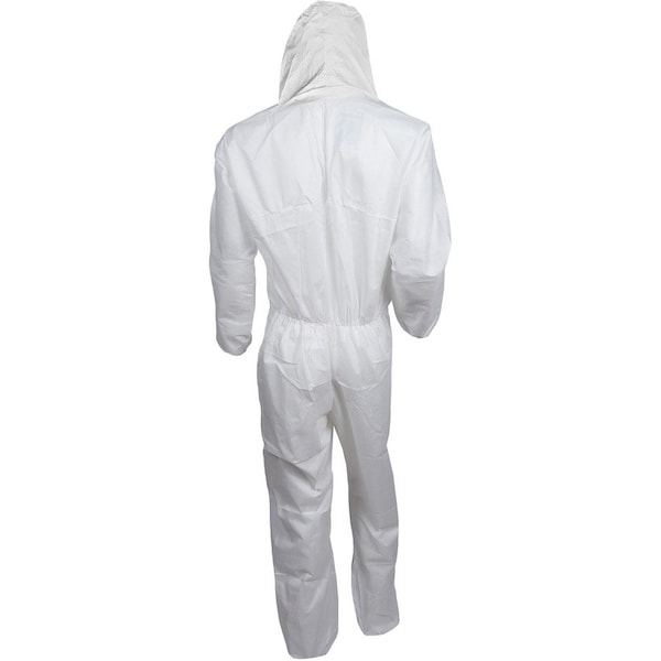 Kleenguard Disposable Coveralls, Hooded, 2XL, SMMMS, Zipper, Elastic Cuff, Elastic Ankle, Serged Seam, 24 PK - 49115