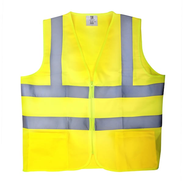 Tr Industrial Yellow High Visibility Reflective Class 2 Safety Vest, XL, 5-pk - TR88002-5PK