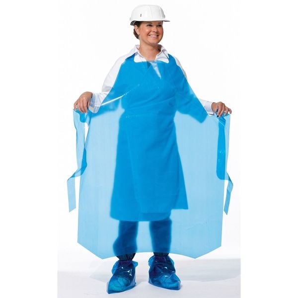 Polyco Die Cut Apron, 55 In. L, Blue, PK100 - 46500