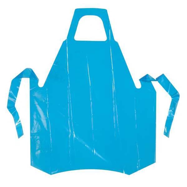 Polyco Die Cut Apron, 55 In. L, Blue, PK100 - 46500