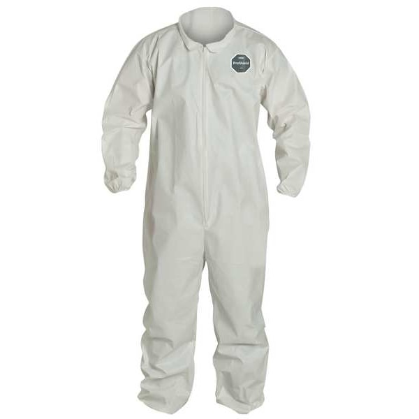 Dupont Disposable Coverall, Collared, 3XL, ProShield(R) 60, Zipper, Elastic Cuff, Elastic Ankle, 25 PK - NG125SWH3X002500
