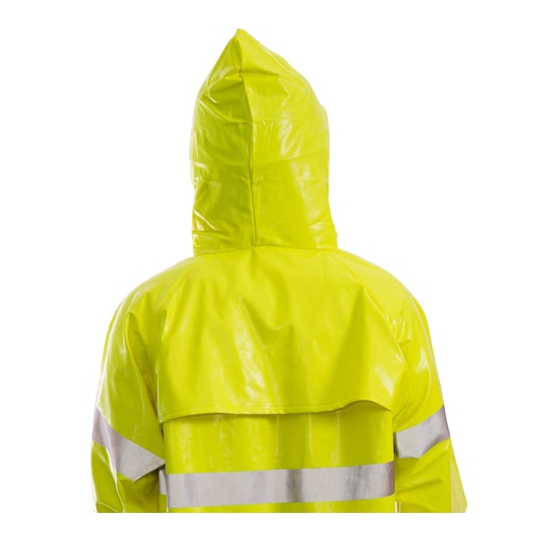 Tingley Flame Resistant Rain Jacket, PVC, Class 3 R, Green/Yellow, 2XL - J53122