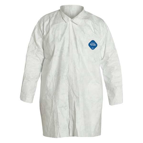 Dupont Tyvek 400 Disposable Lab Frock, Tyvek(R) 400, Snaps Closure, White, 5XL, 30 PK - TY210SWH5X003000