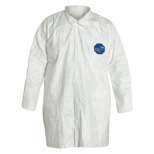 Dupont Tyvek 400 Disposable Lab Frock, Tyvek(R) 400, Snaps Closure, White, 5XL, 30 PK - TY210SWH5X003000