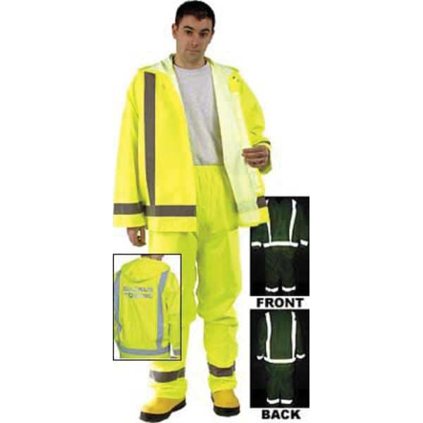 Mcr Safety Hi-Vis Rain Pants, Hi-Vis Yellow/Green, L - 500RPWL