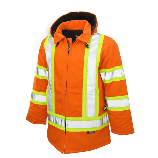 Tough Duck Hi-Vis Parka, 100% Cotton 10 oz. Duck, Class 1 Type O, Orange, XL - S15711