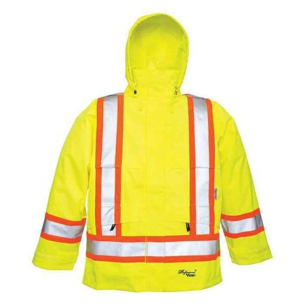 Viking Hi-Viz Safety Jacket, Polyester, Polyurethane, Class 3 Type R, Green, 2XL - 6330JG-XXL