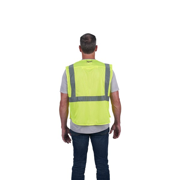 Milwaukee Tool Class 2 Breakaway High Visibility Yellow Mesh Safety Vest - Small/Medium - 48-73-5121