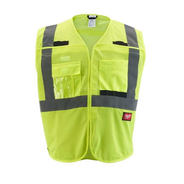 Milwaukee Tool Class 2 Breakaway High Visibility Yellow Mesh Safety Vest - Small/Medium - 48-73-5121