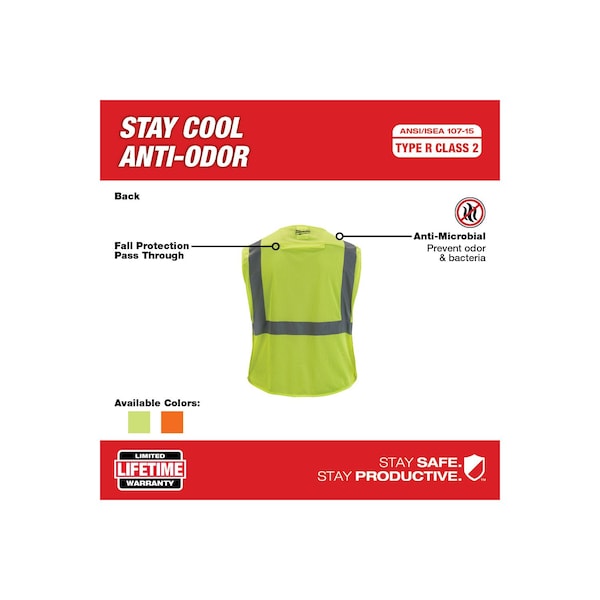 Milwaukee Tool Class 2 Breakaway High Visibility Yellow Mesh Safety Vest - Small/Medium - 48-73-5121
