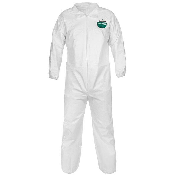 Lakeland Coverall, TG417, MicroMax, X-Large, White, Collared, 25PK - TG417-XL