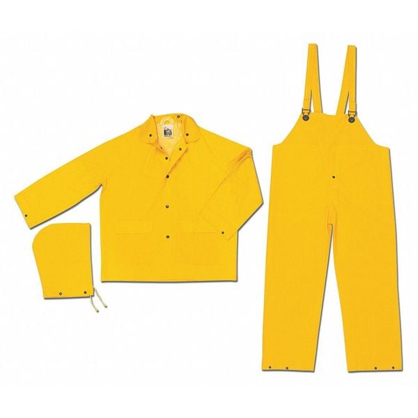Mcr Safety Classic .35Mm Pvc Poly Suit 3 Pc Ye, 5XL, PVC/Polyester, Yellow, 5XL - FR2003X5