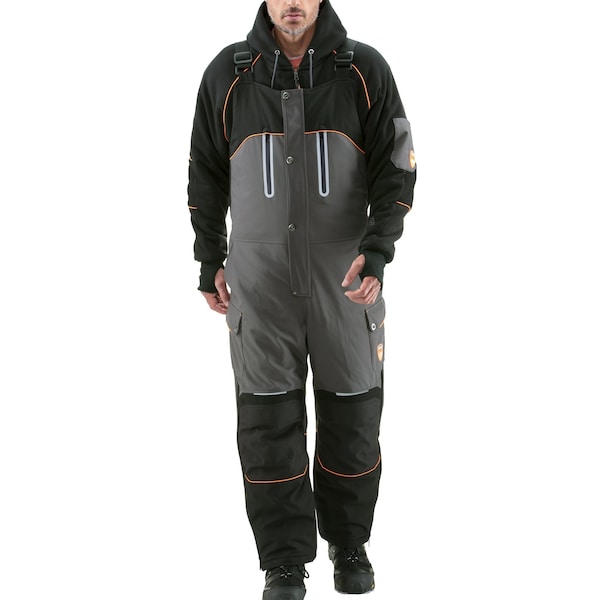Refrigiwear Polarforce Bib Overalls, Polyester, Black/Charcoal, 5XL - 7140RBCH5XL