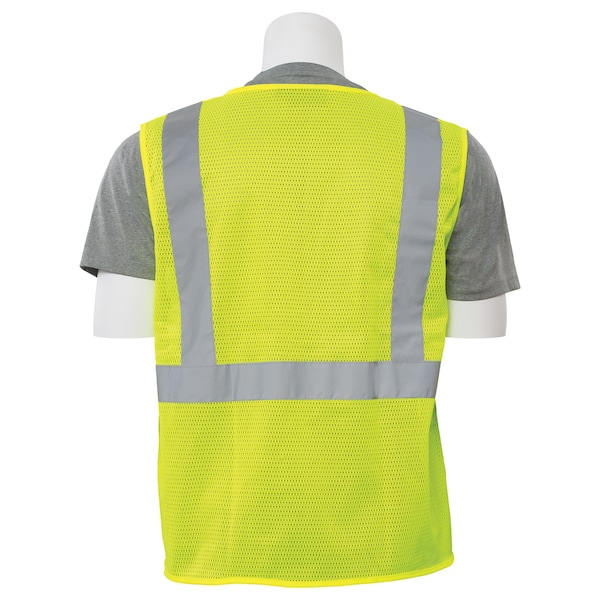 Deltaplus Safety Vest, Zippered, Hi-Viz, Lime, 6XL - 61654