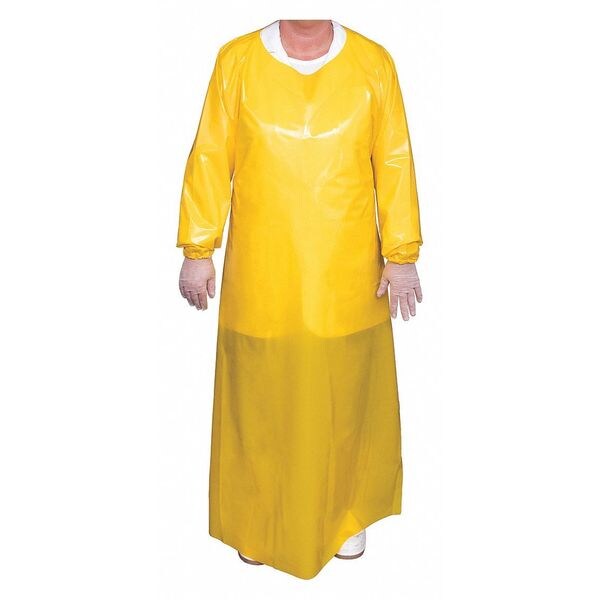 Top Dog Die Cut Gown, 6 mil, Yellow, XL - 86046
