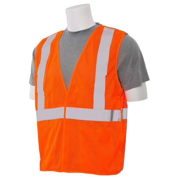 Deltaplus Safety Vest, Break Away, Mesh, Class 2, S320, Hi-Viz Orange, MD - 61110