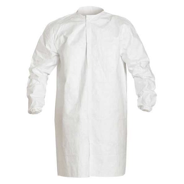 Dupont Tyvek IsoClean Disposable Lab Frock, Tyvek(R) IsoClean(R), Snaps Closure, White, M, 30 PK - IC270BWHMD003000