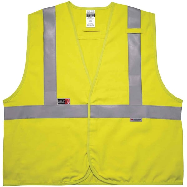 Ergodyne Lime 2XL/3XL Hi-Vis FR Safety Vest - Class 2, Dual Compliant - 8261FRHL