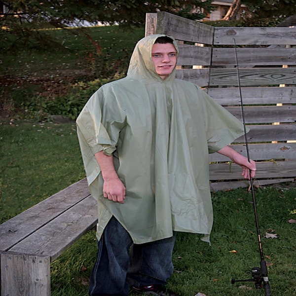 Boulder Creek Boulder Creek Green Vinyl Rain Poncho - 60130CM