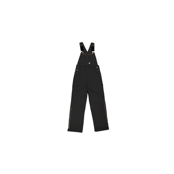 Berne Mens Slab Unlined Duck Bib Overall, Black - Size 38 - B1067BKT380