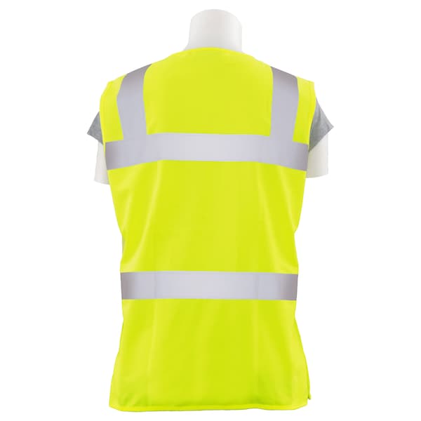 Deltaplus Safety Vest, Womens Fit, Mesh, Class 2, S720, Hi-Viz Lime, XL - 61918