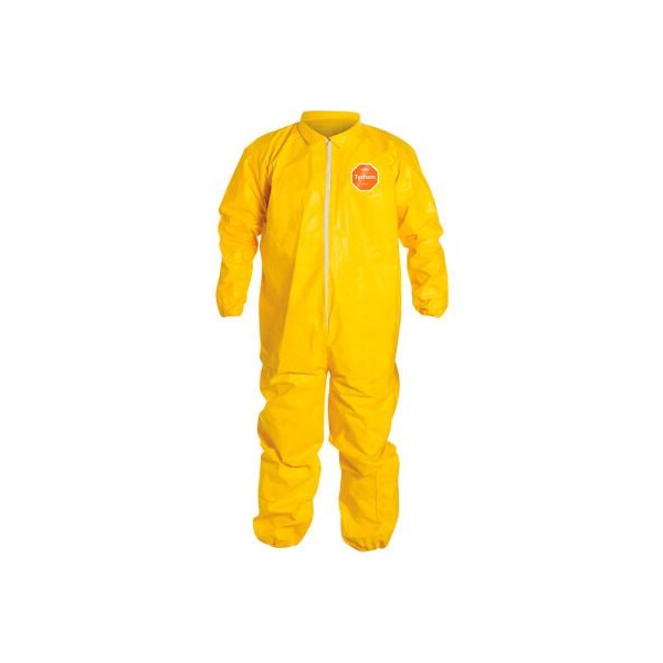 Dupont Chemical Resistant Coverall, Collared, L, Serged Seam - QC125SYLLG001200