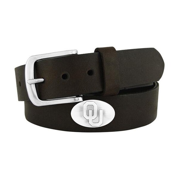 Zep-Pro Zep-Pro UOK-BOLP-BRW-32 Oklahoma Sooners Concho Emblem Brown Belt Size 32 - UOK-BOLP-BRW-32